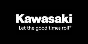 Logo from Kawasaki Motorcycles with tag line "Let the good times roll"